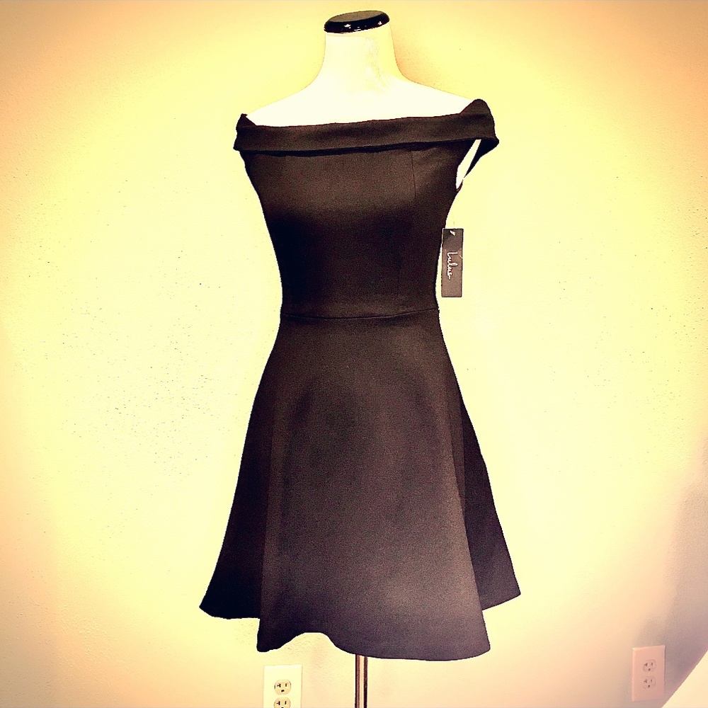 Lulu’s Off the Shoulder little black dress